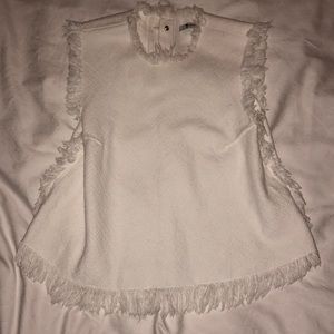 T by Alexander Wang white frayed tank